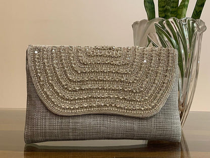 BEADED FLAP BAG