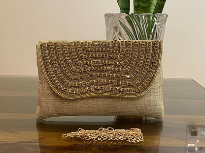 BEADED FLAP BAG