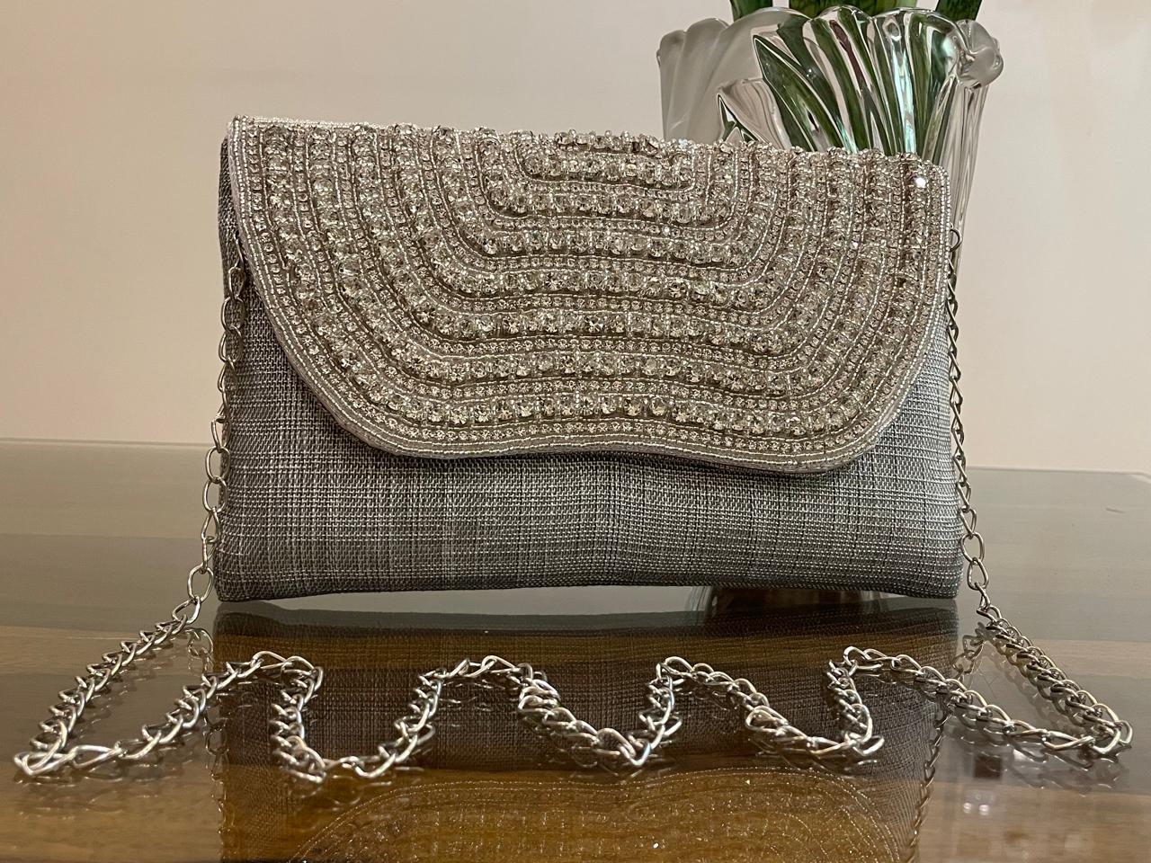 BEADED FLAP BAG